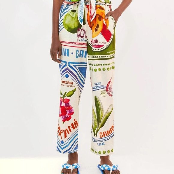 FARM Rio Pants - FARM Rio Our  Stamps Linen Pants